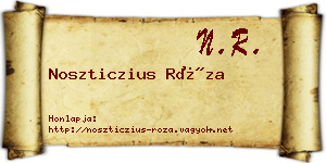 Noszticzius Róza névjegykártya