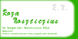 roza noszticzius business card
